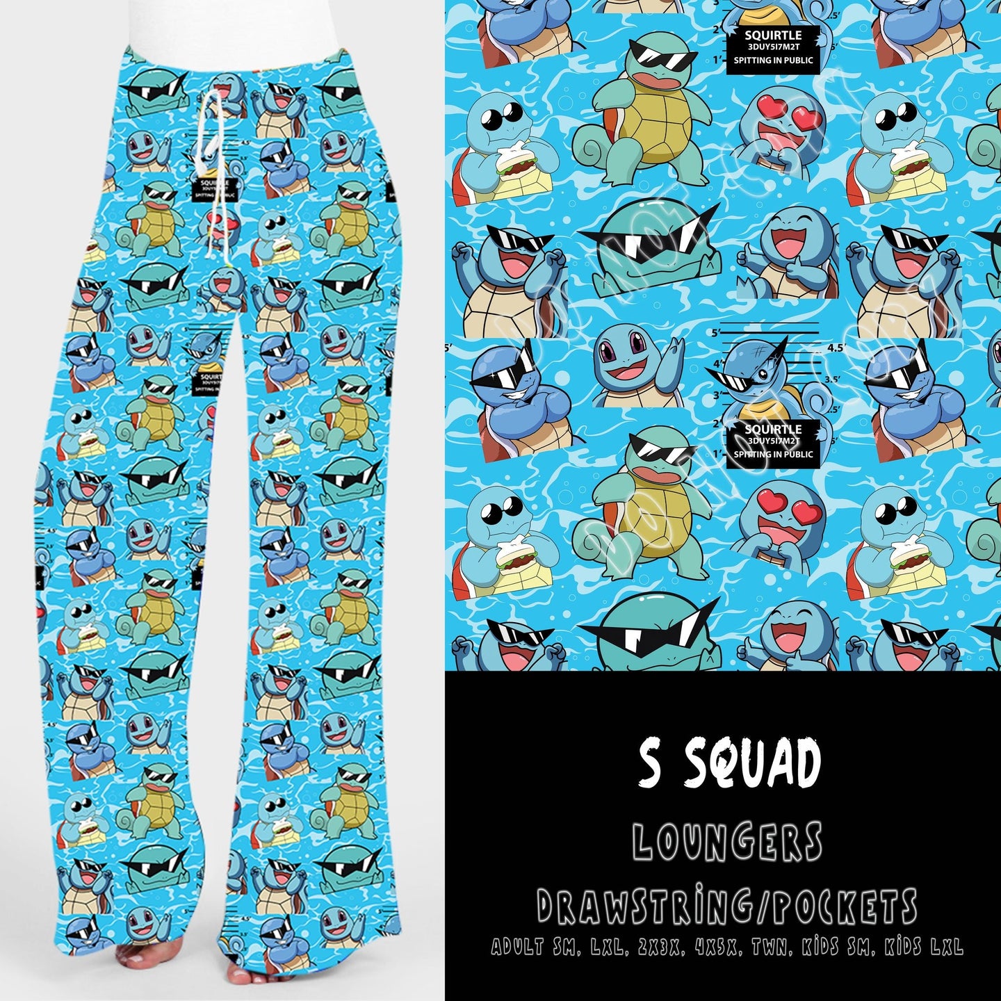 CATCH EM RUN-S SQUAD- LOUNGERS ADULTS/KIDS PREORDER CLOSING 1/13