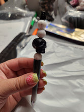 Load image into Gallery viewer, Black Skull Silicone Beaded Pen or Keychain