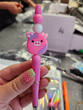 Load image into Gallery viewer, Pink Cow Squash Beaded Pen or Keychain