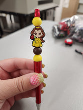 Load image into Gallery viewer, Beauty w/ Rose Silicone Beaded Pen or Keychain