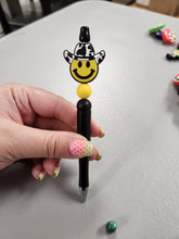 Load image into Gallery viewer, Yellow Cowboy Smiley Silicone Beaded Pen or Keychain