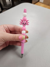 Load image into Gallery viewer, Pink Ax Silicone Beaded Pen or Keychain