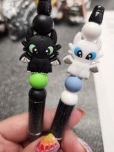 Load image into Gallery viewer, White Dragon Silicone Beaded Pen or Keychain