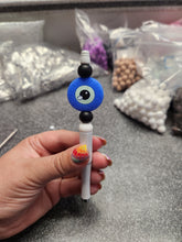 Load image into Gallery viewer, Evil Eye Silicone Beaded Pen or Keychain