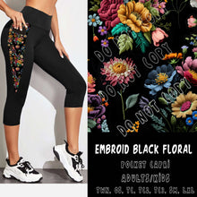 Load image into Gallery viewer, PPO 3 RUN-EMBROID BLACK FLORAL-CAPRI