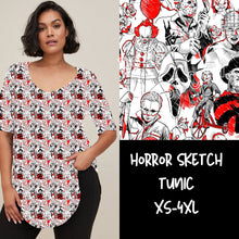 Load image into Gallery viewer, HORROR SKETCH-V-NECK TUNIC