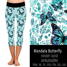 Load image into Gallery viewer, BLUE BUTTERFLY CAPRI W/ POCKETS