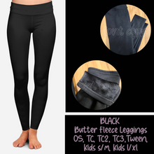 Load image into Gallery viewer, SOLID BLACK  - BUTTER FLEECE LINED LEGGINGS