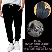 Load image into Gallery viewer, SOLID BLACK - BUTTER FLEECE LINED UNISEX JOGGERS