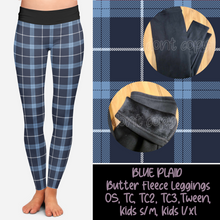 Load image into Gallery viewer, BLUE PLAID - BUTTER FLEECE LINED LEGGINGS