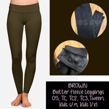 Load image into Gallery viewer, SOLID BROWN - BUTTER FLEECE LINED LEGGINGS