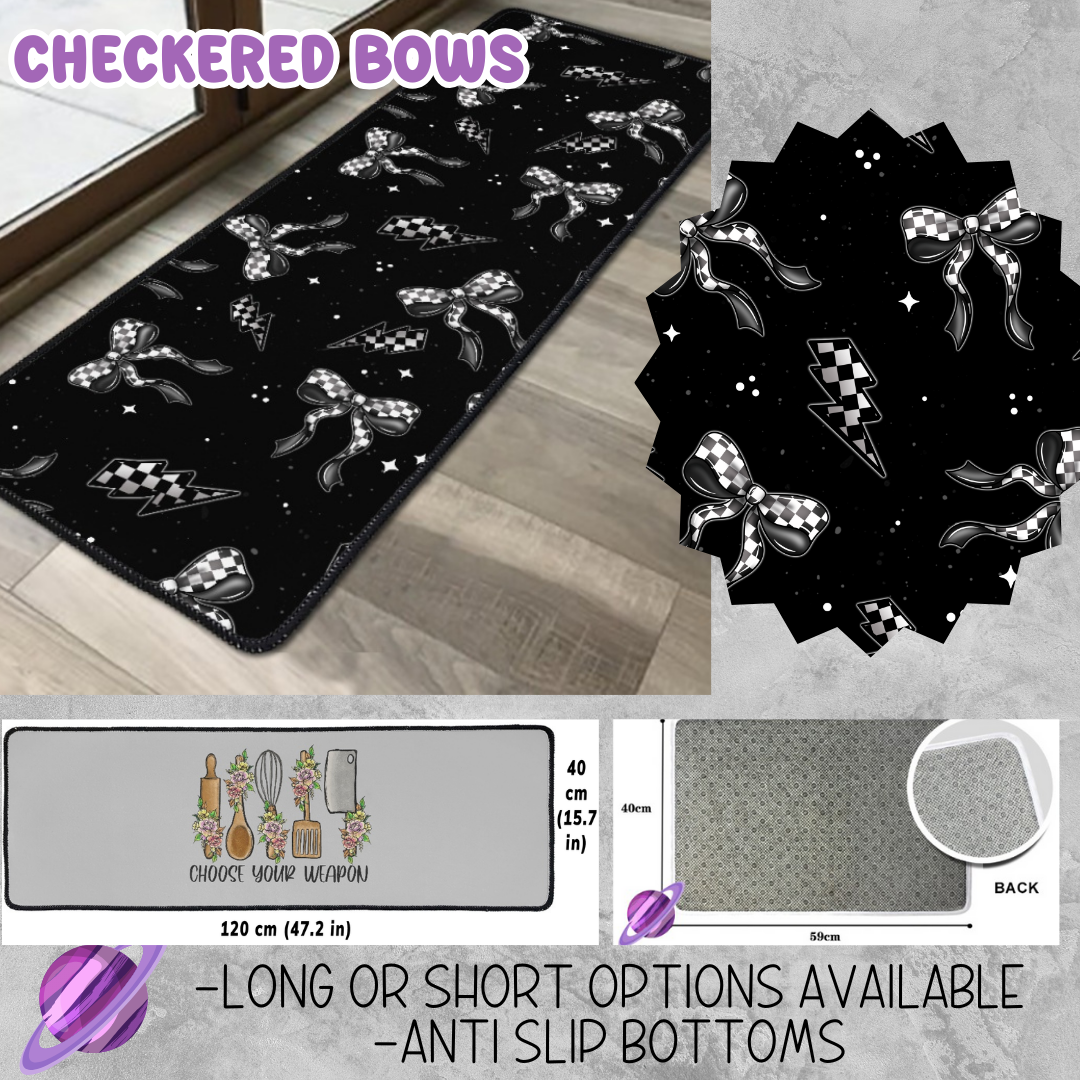 CHECKERED BOWS - CUSTOM FLOOR MAT RUN 3 -PREORDER CLOSES 4/30