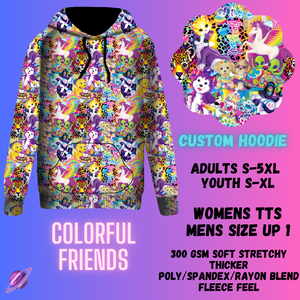 PULLOVER HOODIE RUN 1-COLORFUL FRIENDS-PREORDER CLOSING 12/29