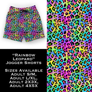 Rainbow Leopard Jogger Shorts with Pockets
