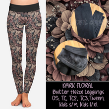 Load image into Gallery viewer, DARK FLORAL  - BUTTER FLEECE LINED LEGGINGS