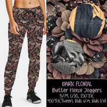 Load image into Gallery viewer, DARK FLORAL - BUTTER FLEECE LINED UNISEX JOGGERS