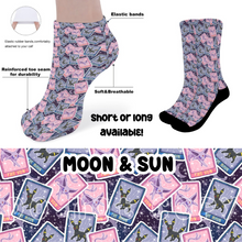 Load image into Gallery viewer, MOON &amp; SUN - CUSTOM PRINTED SOCKS ROUND 2 PREORDER CLOSING 12/29 ETA FEB