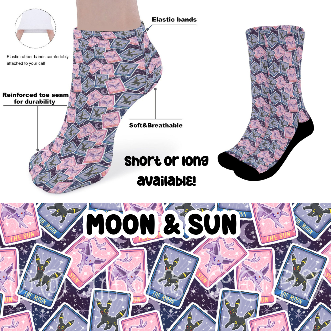 MOON & SUN - CUSTOM PRINTED SOCKS ROUND 2 PREORDER CLOSING 12/29 ETA FEB