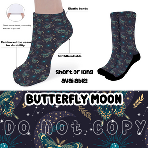 BUTTERFLY MOON - CUSTOM PRINTED SOCKS ROUND 2 PREORDER CLOSING 12/29 ETA FEB