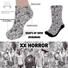 Load image into Gallery viewer, XX HORROR - CUSTOM PRINTED SOCKS ROUND 2 PREORDER CLOSING 12/29 ETA FEB