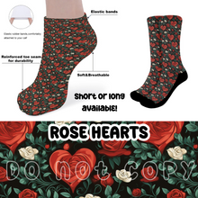 Load image into Gallery viewer, ROSE HEARTS - CUSTOM PRINTED SOCKS ROUND 2 PREORDER CLOSING 12/29 ETA FEB