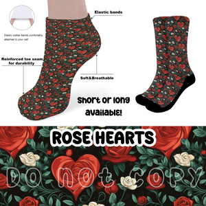 ROSE HEARTS - CUSTOM PRINTED SOCKS ROUND 2 PREORDER CLOSING 12/29 ETA FEB