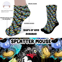 Load image into Gallery viewer, SPLATTER MOUSE - CUSTOM PRINTED SOCKS ROUND 2 PREORDER CLOSING 12/29 ETA FEB