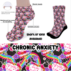 CHRONIC ANXIETY - CUSTOM PRINTED SOCKS ROUND 2 PREORDER CLOSING 12/29 ETA FEB