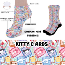 Load image into Gallery viewer, KITTY CARDS- CUSTOM PRINTED SOCKS ROUND 2 PREORDER CLOSING 12/29 ETA FEB