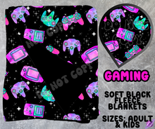 Load image into Gallery viewer, GAMING - SOFT BLACK FLEECE THROWS 10 - PREORDER CLOSING 5/4