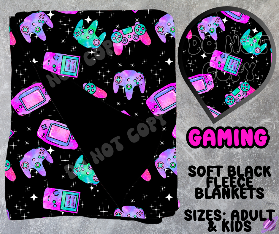 GAMING - SOFT BLACK FLEECE THROWS 10 - PREORDER CLOSING 5/4