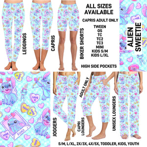 RTS - Alien Sweetie Biker/Capris/Leggings with High Side Pockets