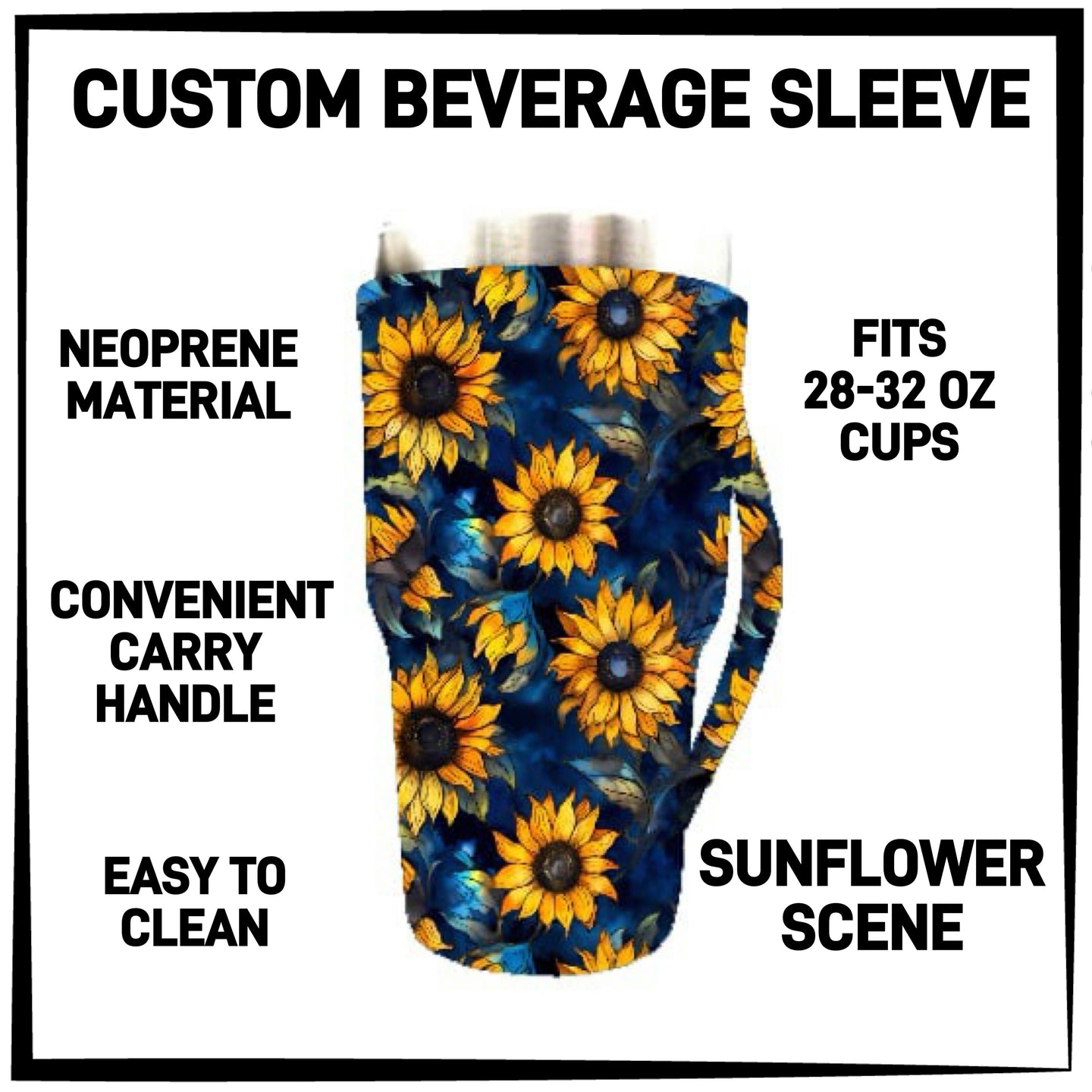 RTS - Sunflower Scene 28-32oz Beverage Sleeves