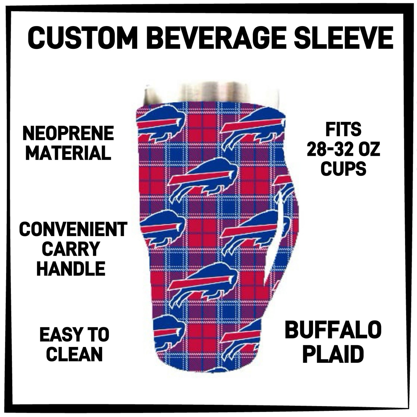 RTS - Buffalo Plaid 28-32oz Beverage Sleeves