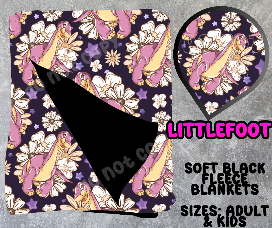 LITTLEFOOT - SOFT BLACK FLEECE THROWS 10 - PREORDER CLOSING 5/4