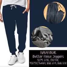 Load image into Gallery viewer, NAVY BLUE - BUTTER FLEECE LINED UNISEX JOGGERS