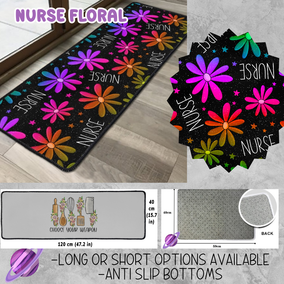 NURSE FLORAL - CUSTOM FLOOR MAT RUN 3 -PREORDER CLOSES 4/30