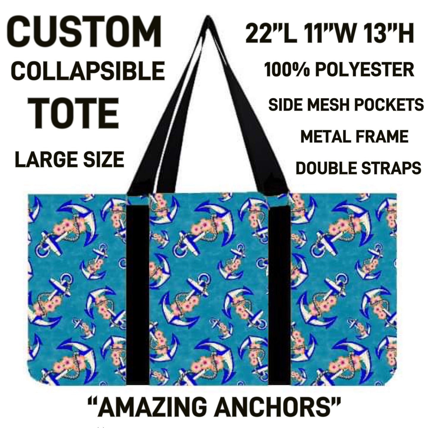 RTS - Amazing Anchors Collapsible Tote