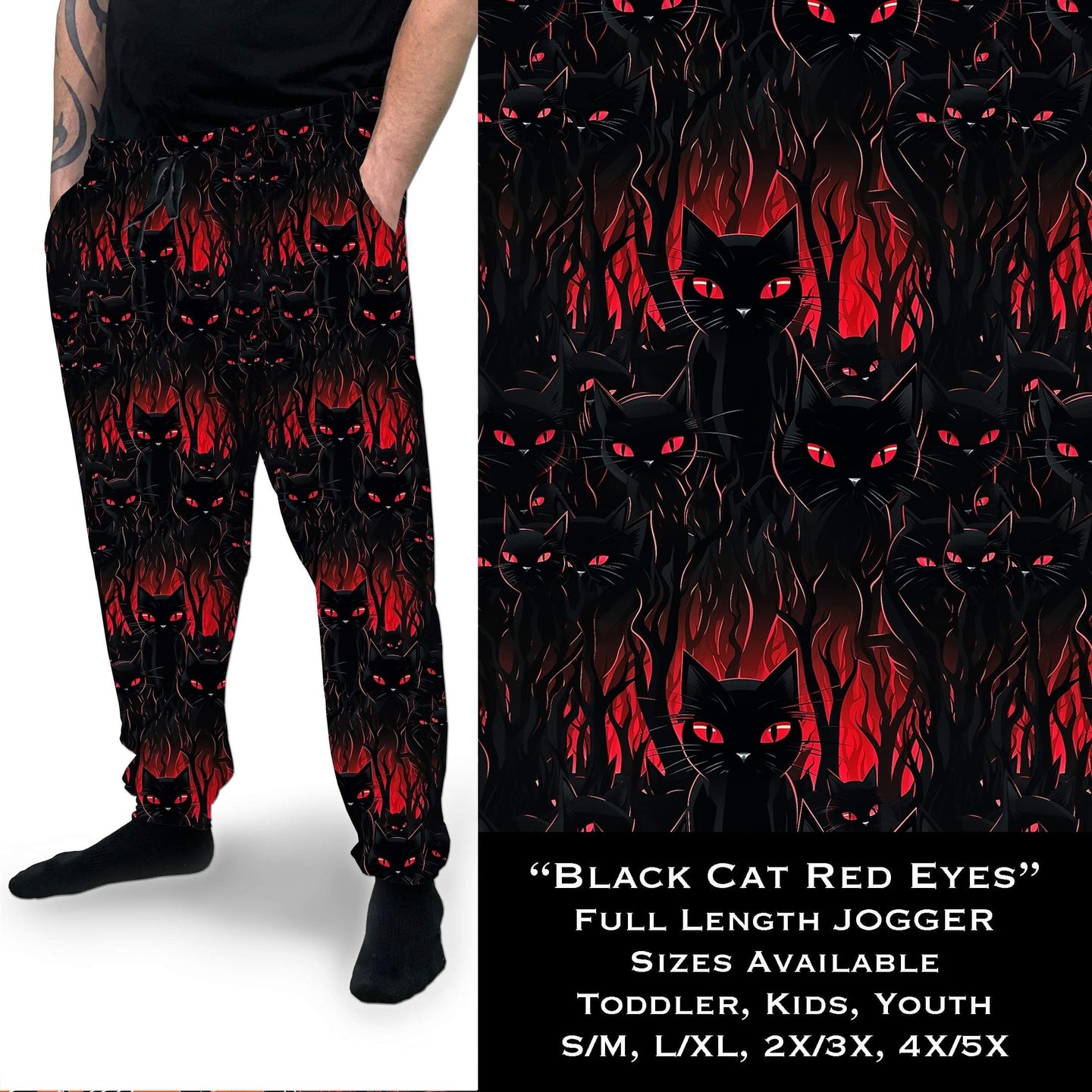 Black Cat Red Eyes Unisex Joggers