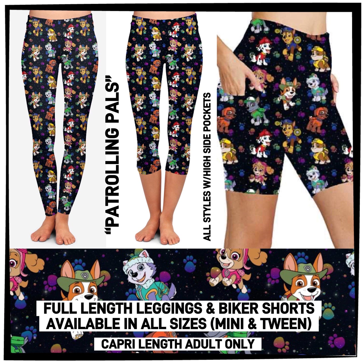 RTS - Patrolling Pals Leggings & Capris with High Side Pockets