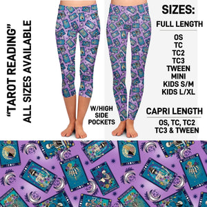 RTS - Tarot Reading Leggings & Capris with High Side Pockets