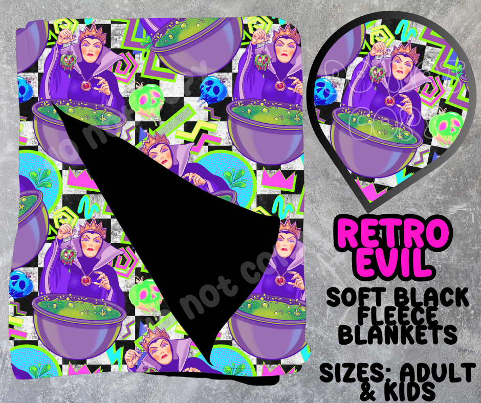 RETRO EVIL - SOFT BLACK FLEECE THROWS 10 - PREORDER CLOSING 5/4