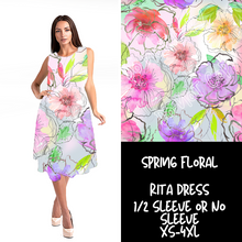 Load image into Gallery viewer, RITA POCKET SWING DRESS-SPRING FLORAL (1/2 SLEEVE)