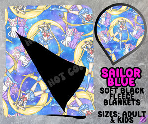SAILOR BLUE - SOFT BLACK FLEECE THROWS 10 - PREORDER CLOSING 5/4