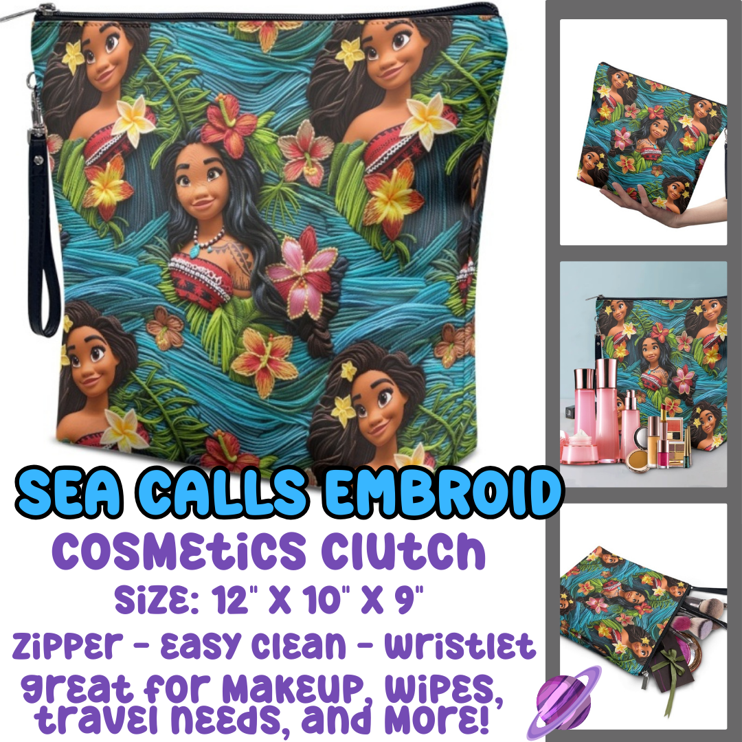 SEA CALLS EMBROID - COSMETIC CLUTCH RUN 2 PREORDER CLOSES 4/28