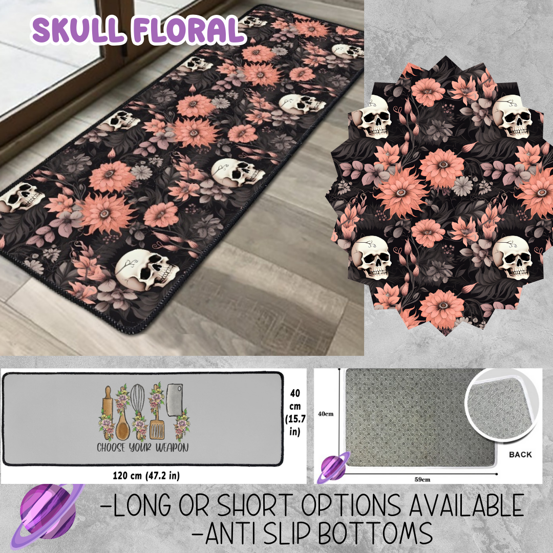 SKULL FLORAL - CUSTOM FLOOR MAT RUN 3 -PREORDER CLOSES 4/30