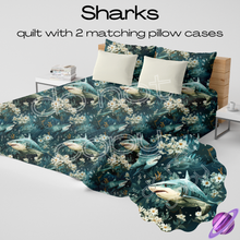 Load image into Gallery viewer, SHARKS - QUILT SETS - PREORDER CLOSING 4/22