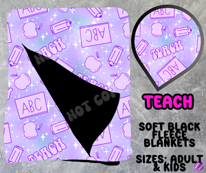 TEACH - SOFT BLACK FLEECE THROWS 10 - PREORDER CLOSING 5/4