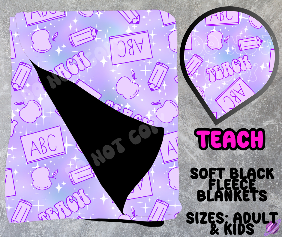 TEACH - SOFT BLACK FLEECE THROWS 10 - PREORDER CLOSING 5/4