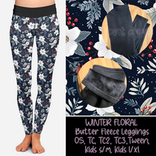Load image into Gallery viewer, WINTER FLORAL - BUTTER FLEECE LINED LEGGINGS